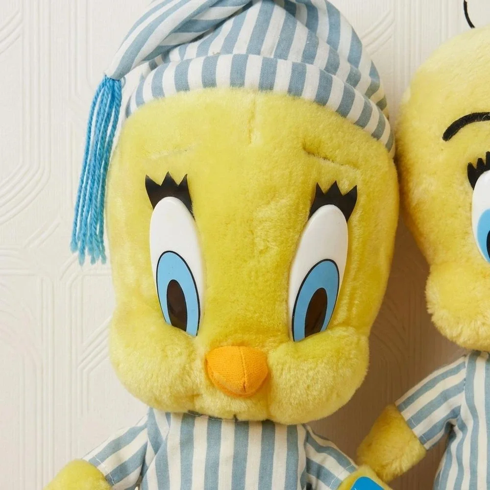 Two Tweety Birds - Vintage 1997 Looney Tunes Tweety Bird Plush in Pajamas - 12